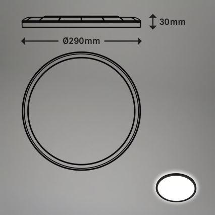 Briloner - LED kupaonsko stropno svjetlo s senzorom pokreta MOVE LED/18W/230V IP44 Ø 29 cm crno