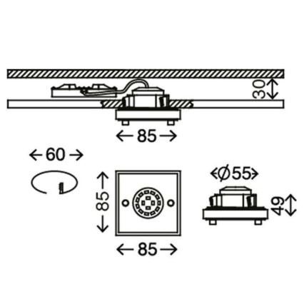 Briloner - LED Ugradbena svjetiljka za kupaonicu ATTACH LED/5W/230V IP44