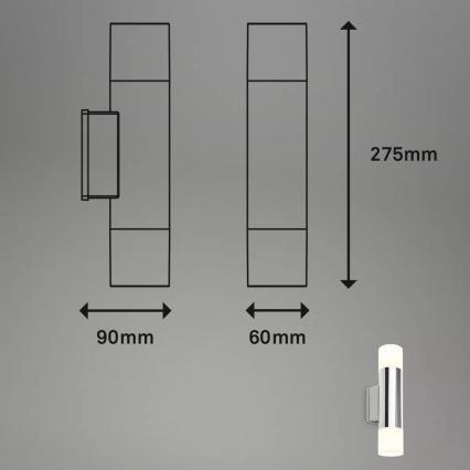 Briloner - LED zidna svjetiljka za kupaonicu 2xGU10/4,8W/230V IP44 3000K sjajni krom