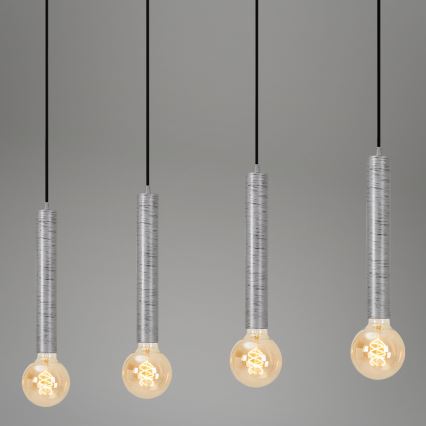 Briloner - Luster na sajli LONGA 4xE27/60W/230V srebrna