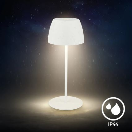 Briloner - LED punjiva, prigušiva vanjska stolna lampa MINI s dodirnim upravljanjem, LED/2,5W/5V IP44 1800 mAh bijela