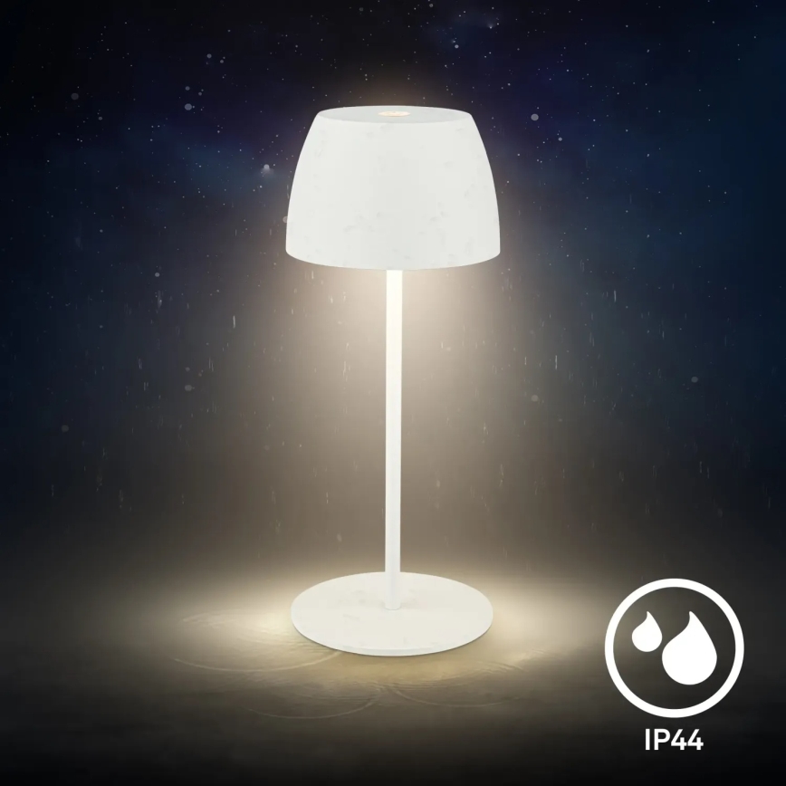 Briloner - LED punjiva, prigušiva vanjska stolna lampa MINI s dodirnim upravljanjem, LED/2,5W/5V IP44 1800 mAh bijela
