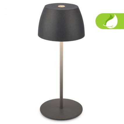 Briloner - LED punjiva vanjska stolna lampa MINI, s prigušivanjem i dodirnim upravljanjem LED/2,5W/5V IP44 1800 mAh antracit