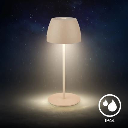 Briloner - LED stolna lampa MINI, s mogućnošću prigušivanja, punjiva, s dodirnom kontrolom, za vanjsku upotrebu, LED/2,5W/5V IP44, 1800 mAh, bež