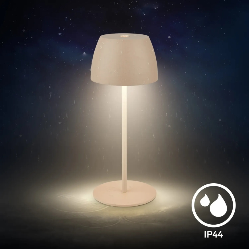 Briloner - LED stolna lampa MINI, s mogućnošću prigušivanja, punjiva, s dodirnom kontrolom, za vanjsku upotrebu, LED/2,5W/5V IP44, 1800 mAh, bež