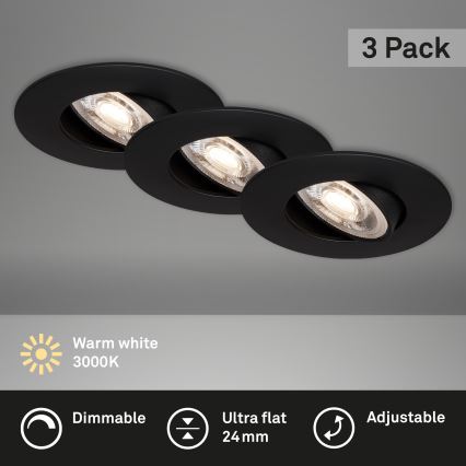 Briloner - SET 3x LED Prigušiva svjetiljka za kupaonicu LED/4,9W/230V IP23