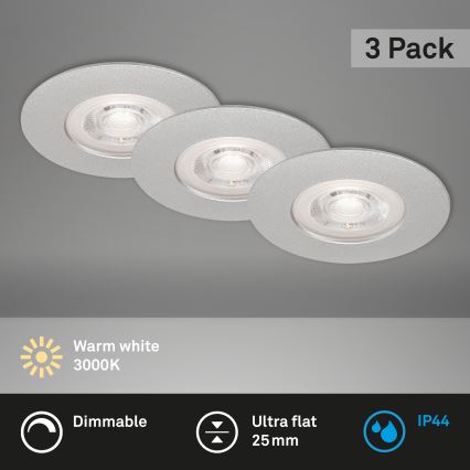 Briloner - SET 3x LED Prigušiva svjetiljka za kupaonicu LED/4,9W/230V IP44