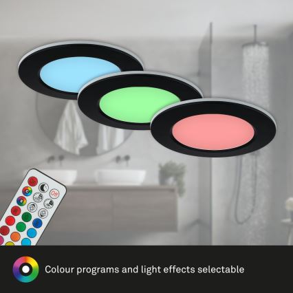 Briloner - SET 3x LED RGBW prigušivača za kupaonski stropni panel LED/4,8W/230V 3000-6500K IP65 + daljinski upravljač