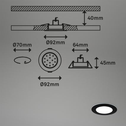 Briloner - SET 3x LED RGBW prigušivača za kupaonski stropni panel LED/4,8W/230V 3000-6500K IP65 + daljinski upravljač