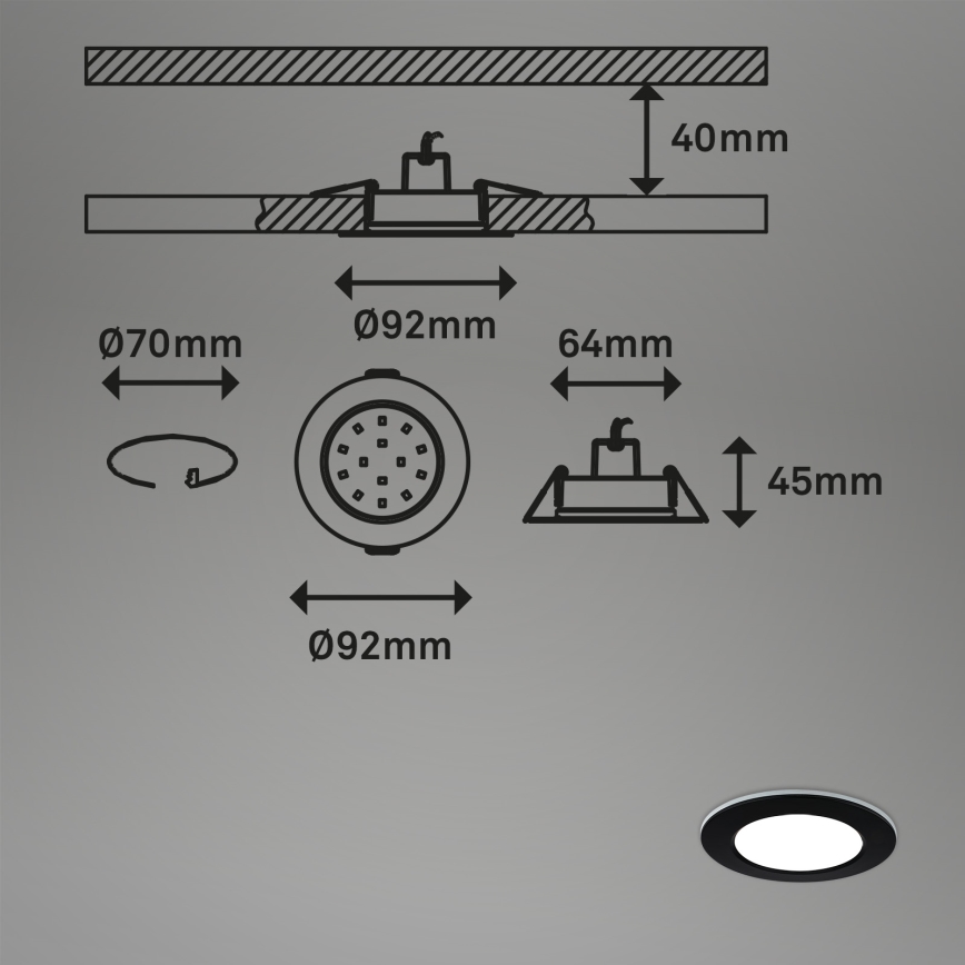 Briloner - SET 3x LED RGBW prigušivača za kupaonski stropni panel LED/4,8W/230V 3000-6500K IP65 + daljinski upravljač