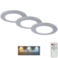 Briloner - SET 3x LED prigušivača za kupaonski strop LED/4,8W/230V 3000-6500K IP44 + daljinski upravljač