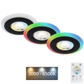Briloner - SET 3x LED RGBW prigušivačka za kupaonski spušteni strop LED/5W/230V 3000-6500K IP44 + daljinski upravljač