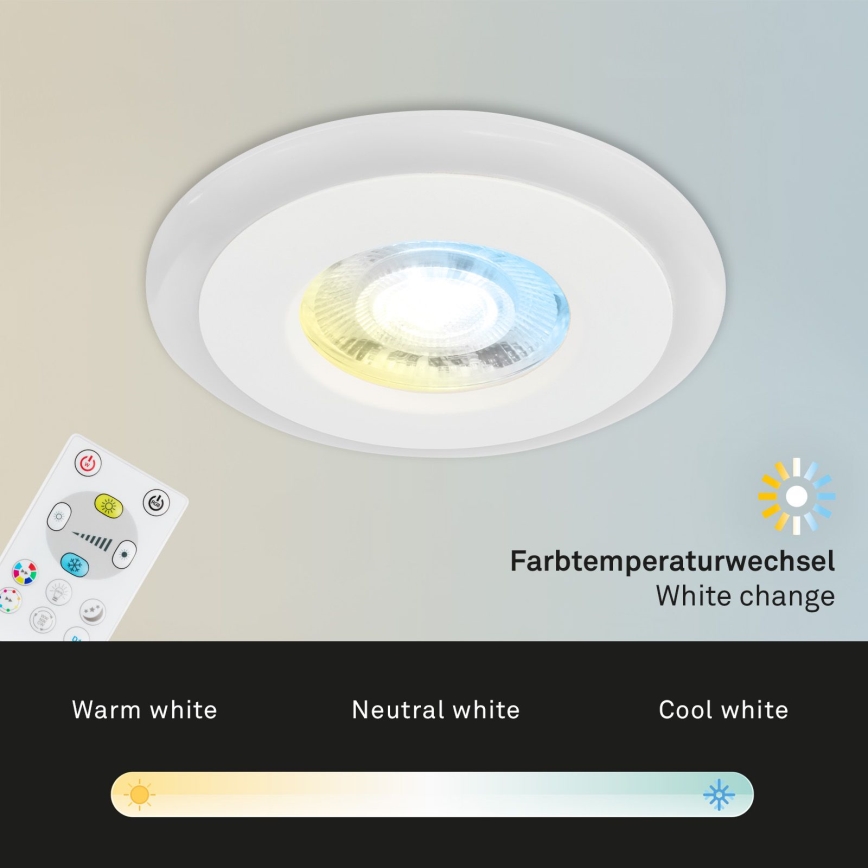Briloner - SET 3x LED RGBW prigušivačka za kupaonski spušteni strop LED/5W/230V 3000-6500K IP44 + daljinski upravljač