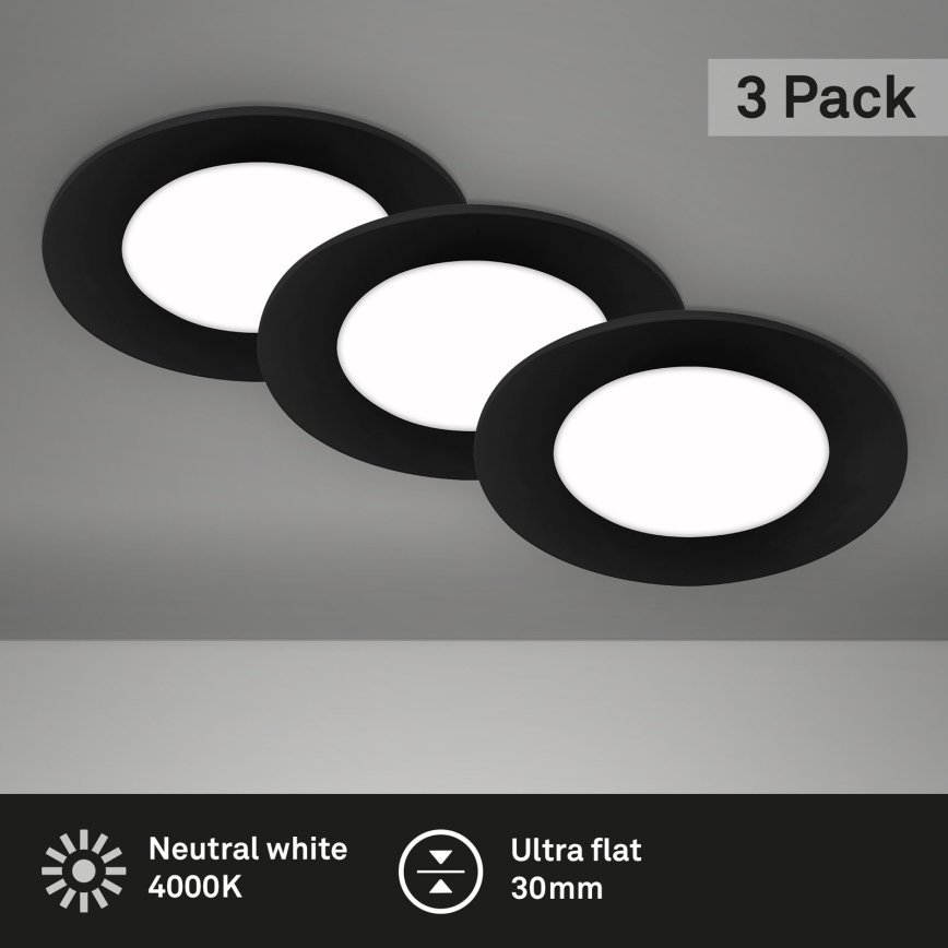 Briloner - SET 3x LED Ugradbena svjetiljka za kupaonicu LED/3W/230V IP23