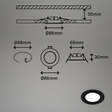 Briloner - SET 3x LED Ugradbena svjetiljka za kupaonicu LED/3W/230V IP23