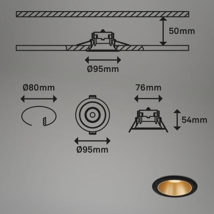 Briloner - SET 3x LED Ugradbena svjetiljka za kupaonicu LED/4,9W/230V IP44