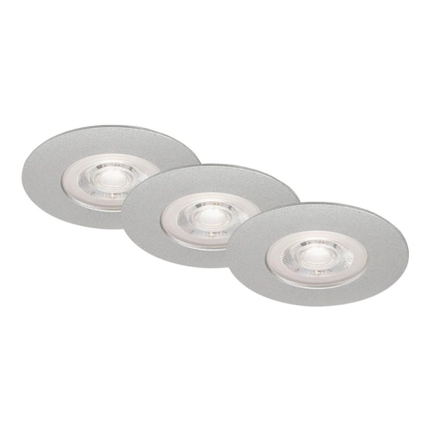 Briloner- SET 3x LED Ugradbena svjetiljka za kupaonicu LED/4,9W/230V IP44 srebrna