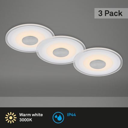 Briloner - SET 3x LED Ugradbena svjetiljka za kupaonicu LED/6W/230V IP44 krom