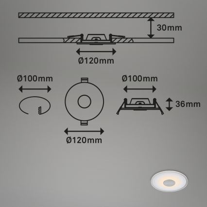 Briloner - SET 3x LED Ugradbena svjetiljka za kupaonicu LED/6W/230V IP44 krom