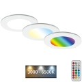 Briloner - SET 3x RGBW LED prigušiva za kupaonski spušteni strop LED/4,8W/230V 3000-6500K IP65 + daljinski upravljač