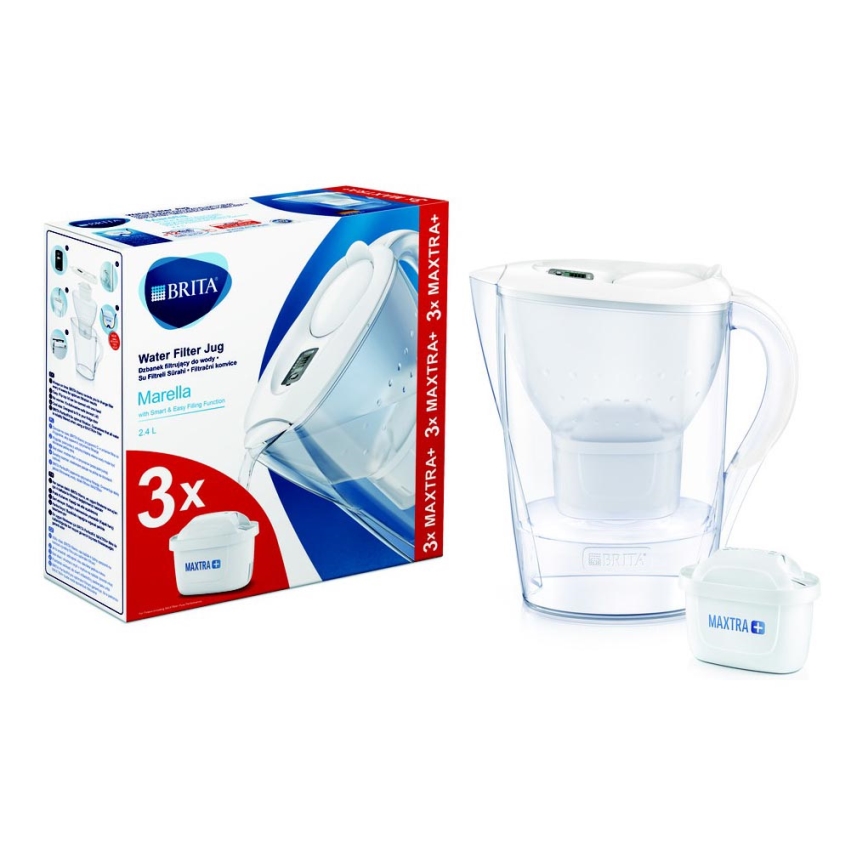 Brita - Vrč za filtraciju vode Marella 2,4 l + 3 filtera