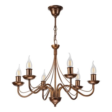 Brončani luster na lancu ANTON 6xE14/60W/230V