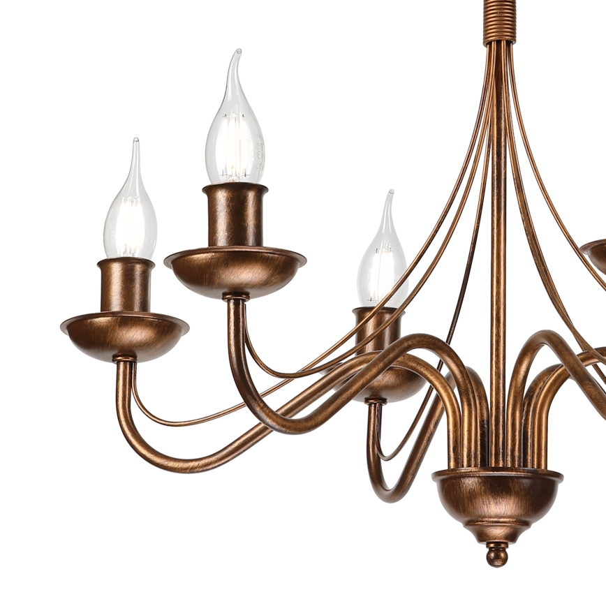 Brončani luster na lancu ANTON 6xE14/60W/230V
