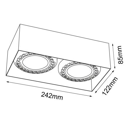 Brosline - Bijeli reflektor 2xGU10/18W/230V