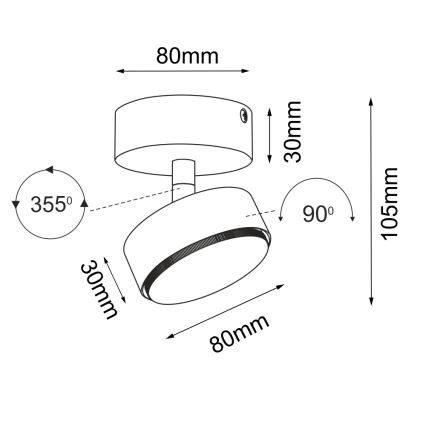 Brosline - Reflektor 1xGX53/9W/230V crni