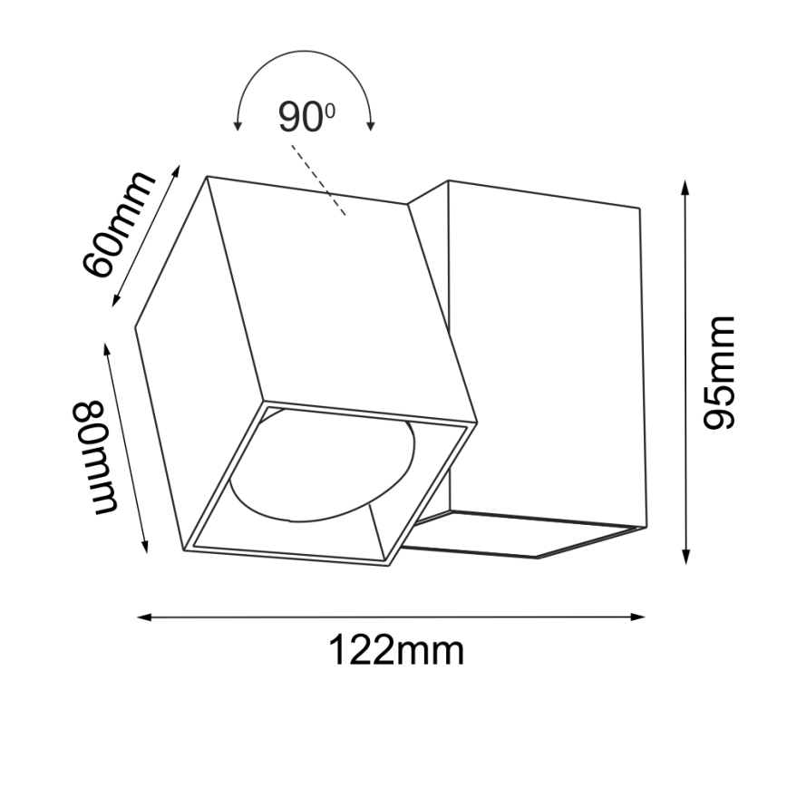 Brosline - Zidna spot svjetiljka 1xGU10/10W/230V bijela