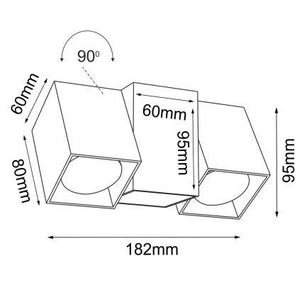 Brosline - Zidna reflektorska svjetiljka 2xGU10/10W/230V bijela
