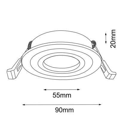 Brosline - Ugradna stropna svjetiljka 1xGU10/10W/230V crna