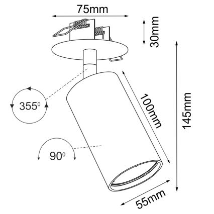Brosline - Ugradna stropna reflektorska svjetiljka 1xGU10/10W/230V bijela