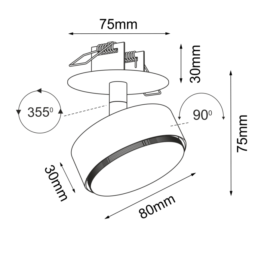 Brosline - Ugradna točkasta svjetiljka 1xGX53/9W/230V bijela