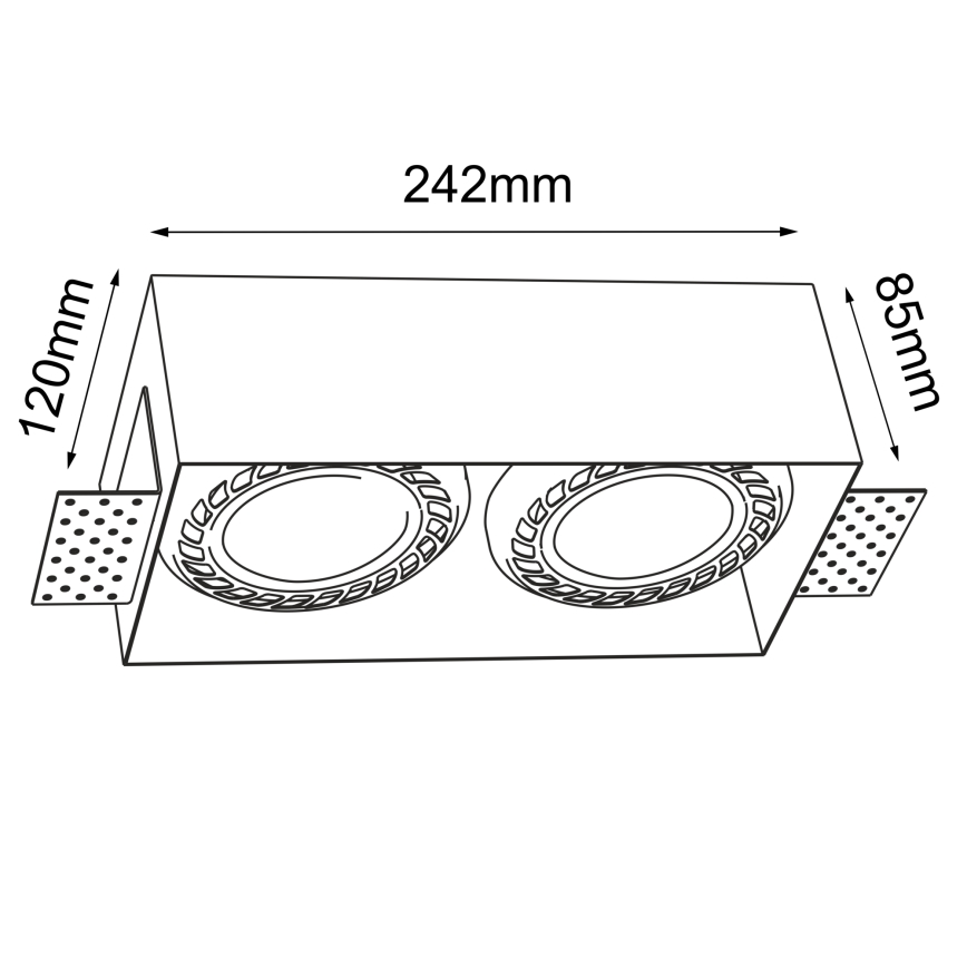 Brosline - Ugradna svjetiljka 2xGU10/18W/230V crna