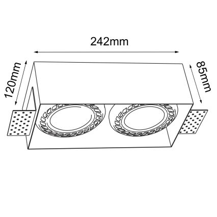 Brosline - Ugradna stropna svjetiljka 2x GU10/18W/230V bijela