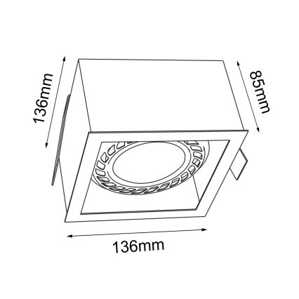 Brosline - Ugradna stropna svjetiljka 1xGU10/18W/230V bijela