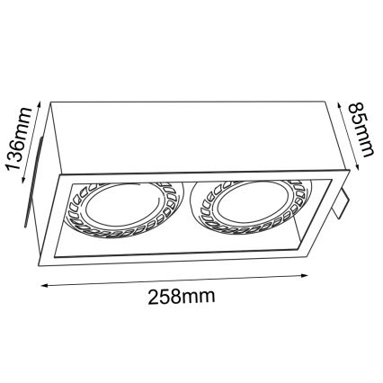 Brosline - Ugradna stropna svjetiljka 2xGU10/18W/230V bijela