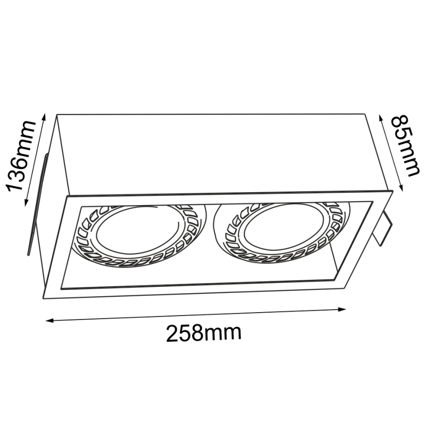 Brosline - Ugradna stropna svjetiljka 2xGU10/18W/230V bijela