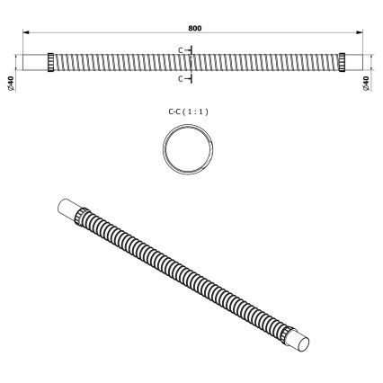Bruckner - Fleksibilna spojna cijev 80 cm bijela