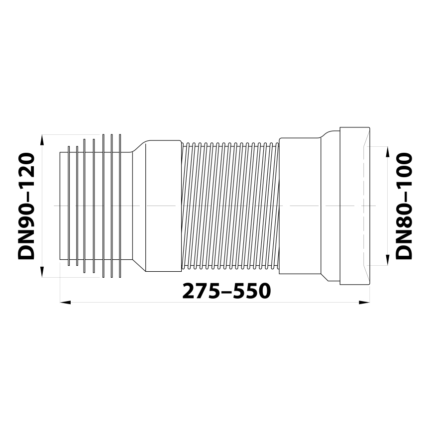 Bruckner - Fleksibilna spojka za WC 27,5-55 cm bijela