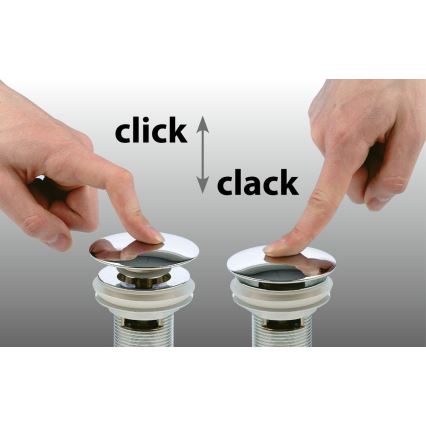 Bruckner - Gornji dio sifona za umivaonik bez preljeva CLICK-CLACK pr. 6,4 cm sjajni krom