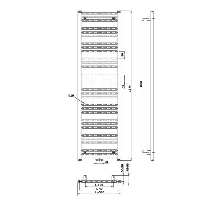 Bruckner - Kupaonski radijator ALBRECHT 157x50 cm mat crni