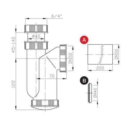 Bruckner - Sifon za sudoper DN50 bijela