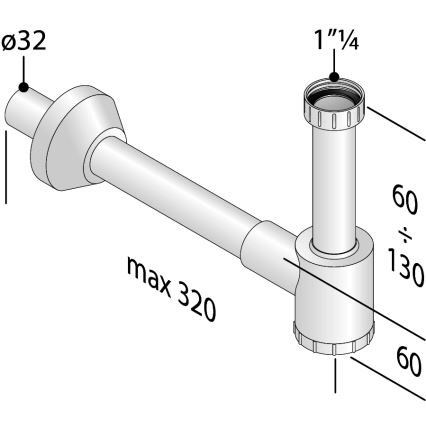 Bruckner - Sifon za umivaonik CRONO DN32 bijela