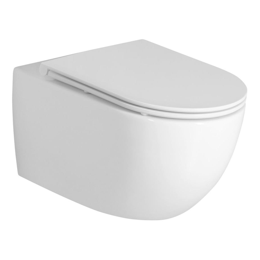 Bruckner - Viseća WC školjka Vortex Rimless FULDA keramika/bijela