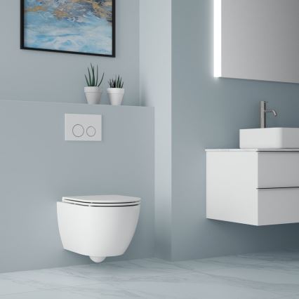 Bruckner - Viseća WC školjka Vortex Rimless FULDA keramika/bijela