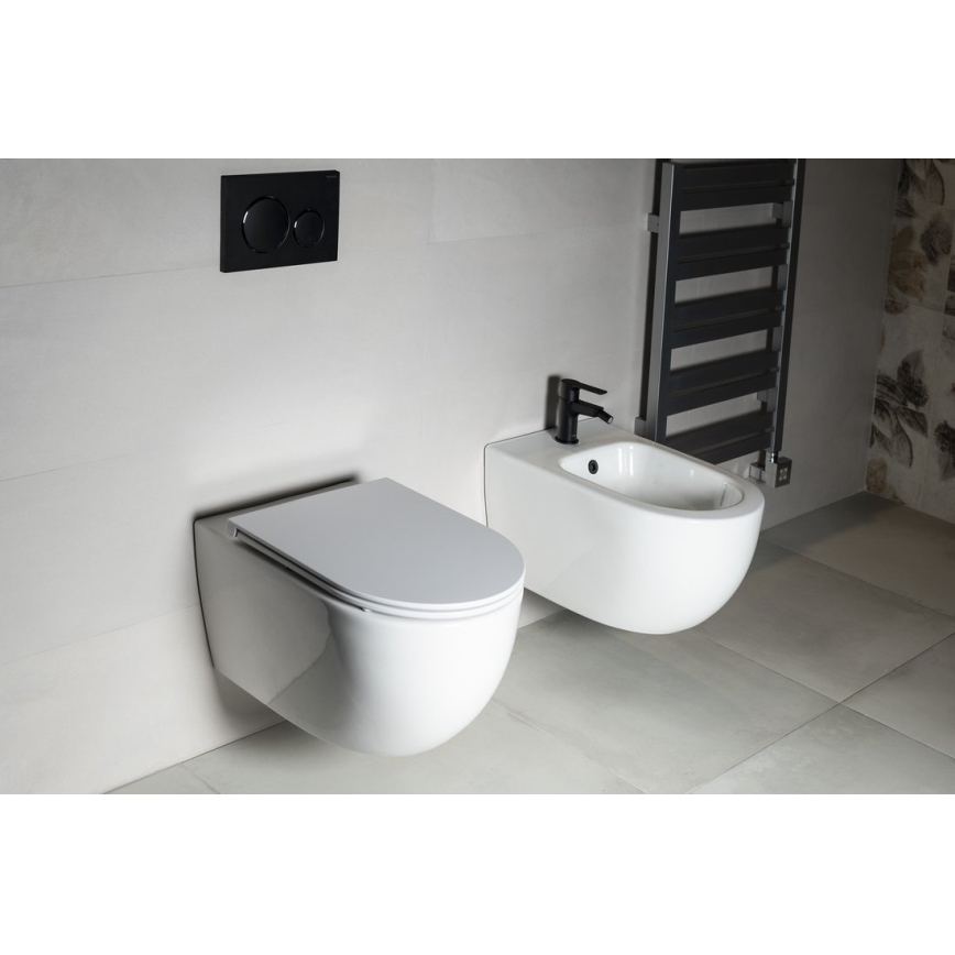 Bruckner - Viseća WC školjka Vortex Rimless FULDA keramika/bijela