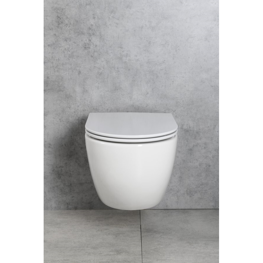 Bruckner - Viseća WC školjka Vortex Rimless FULDA keramika/bijela