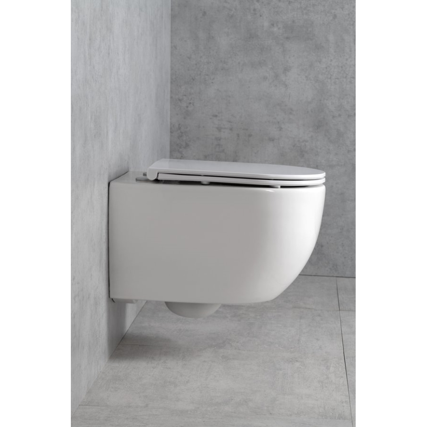 Bruckner - Viseća WC školjka Vortex Rimless FULDA keramika/bijela